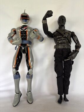 BANDAI SILVER & BLACK /ORANGE  BLACK TACTICAL  HARNESS & HOLSTER ACTION FIGURES